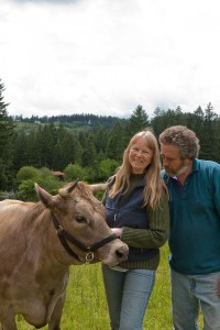 Jacqueline and Joseph with one of their cows ...