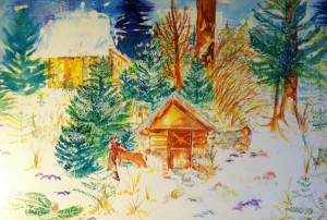 Deer Christmas Card notecard